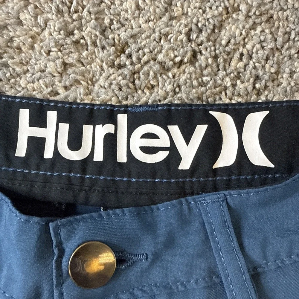 Hurley Men's Shorts Navy Blue Lightweight Chino Beach‎ Casual Inseam 10